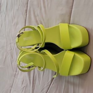 Mk green platform shoes